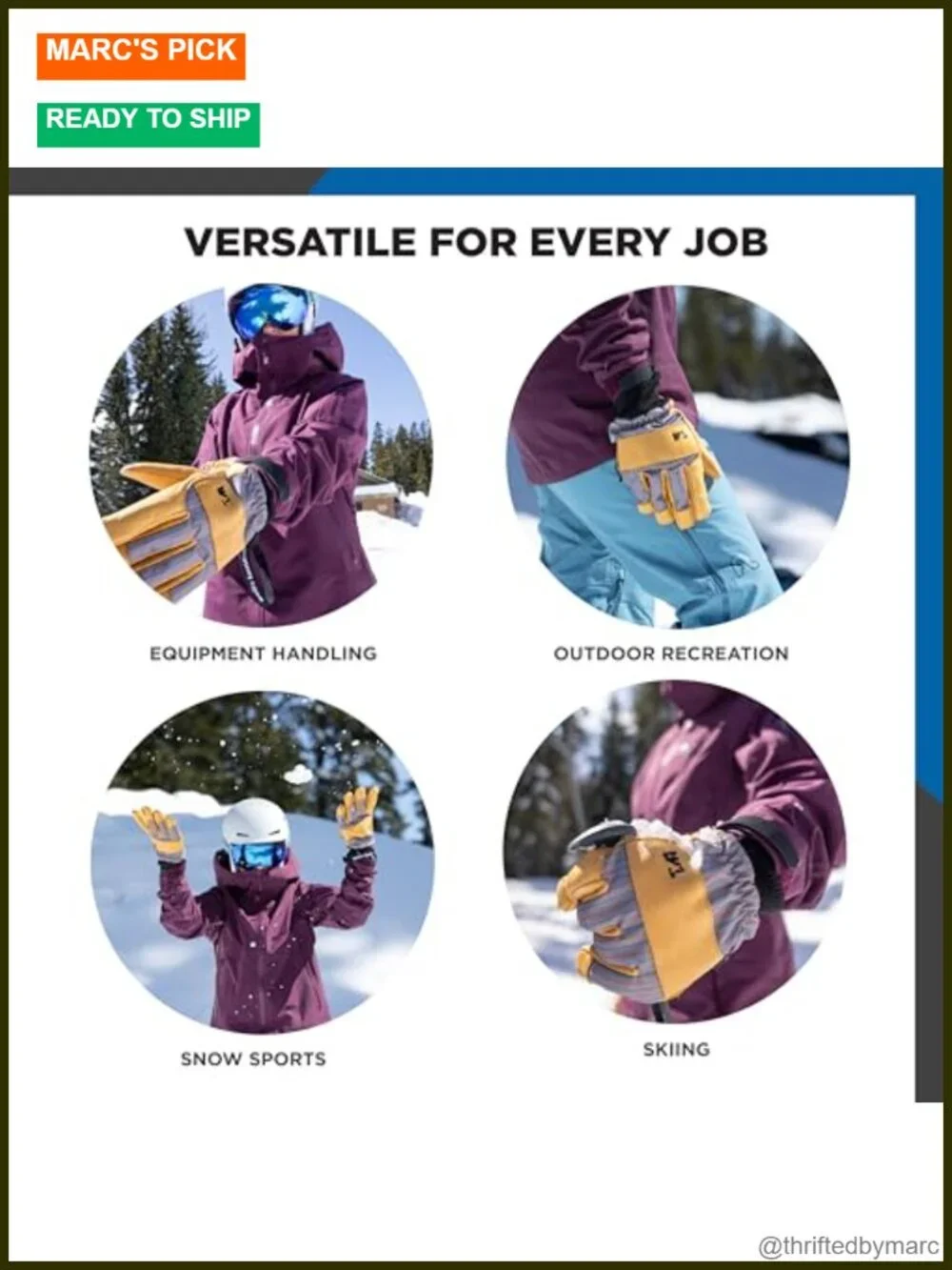 HydraHyde Water-Resistant Winter Mittens Insulated Ski Gloves